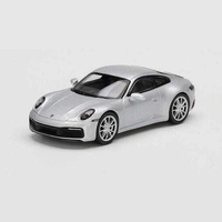 MiniGT 1/64 Porsche 911 (992) Carrera 4S GT Silver Metallic Diecast Car