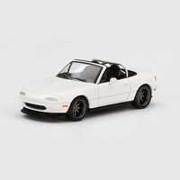 MiniGT 1/64 Mazda Miata MX-5 (NA) Tuned Version Classic White Diecast Car