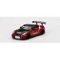 Mini GT 1/64 LB?WORKS Nissan GT-R R35 Type 2, Rear Wing ver 3, Red, LB Work Livery 2.0 Diecast
