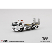 MiniGT 1/64 Isuzu N-Series Vehicle Transporter LBWK White Diecast Car