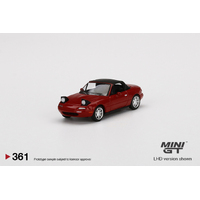 Mini GT 1/64 Mazda Miata MX-5 (NA) Classic Red Headlight Up/Soft Top Diecast Car