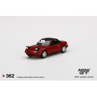 Mini GT 1/64 Eunos Roadster Classic Red Headlight Up/Soft Top Diecast Car
