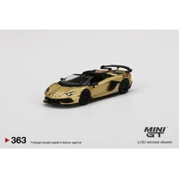 Mini GT 1/64 Lamborghini Aventador SVJ Roadster Oro Elios Diecast Car