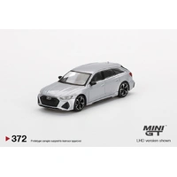 Mini GT 1/64 Audi RS 6 Avant Carbon Black Edition Florett Silver Diecast Car