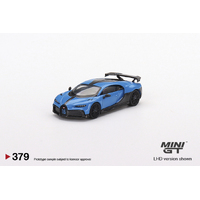 Mini GT 1/64 Bugatti Chiron Pur Sport Blue Diecast Car