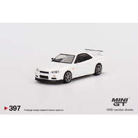 Mini GT 1/64 Nissan Skyline GT-R (R34) V-Spec N1 White Diecast Car