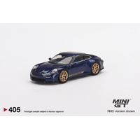 Mini GT 1/64 Porsche 911 (992) GT3 Touring Gentian Blue Metallic Diecast Car