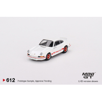 Mini GT 1/64 Porsche 911 Carrera RS 2.7 Grand Prix White with Red Livery Diecast Car