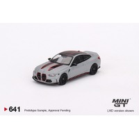 Mini GT 1/64 BMW M4 CSL (G82) Frozen Brooklyn Grey Metallic Diecast Car