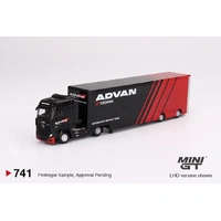 Mini GT 1/64 Mercedes-Benz Actros  w/ Racing Transporter "ADVAN" Diecast Model Truck