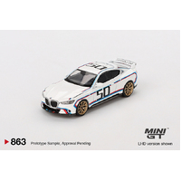 Mini GT 1/64 BMW 3.0 CSL White Diecast Model Car
