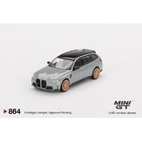 Mini GT 1/64 BMW M3 Competition Touring  Brooklyn Grey Diecast Model Car