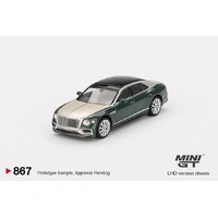 Mini GT 1/64 Bentley Flying Spur White Sand Verdant Diecast Model Car