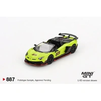 Mini GT 1/64 Lamborghini Aventador SVJ 63 Roadster Verde Shock Diecast Model Car