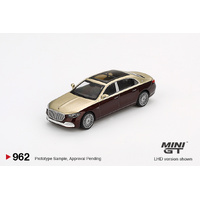 Mini GT 1/64 Mercedes-Maybach S680 Gold / Dark Red Metallic Diecast Model Car