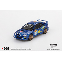 Mini GT 1/64 Subaru Impreza WRC98 - #3, Mcrae/Grist - 3rd place, 1998 Rally Monte-Carlo Diecast Model Car