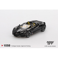 Mini GT 1/64 Bugatti W16 Mistral Black Diecast Model Car