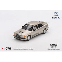 Mini GT 1/64 Mercedes-Benz 190 E 2.3-16 #11 Ayrton Senna 1984 Nürburgring Race of Champions w/ Figure  Ayrton Senna Collection blister packaging Diec