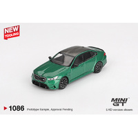 Mini GT 1/64 BMW M5 (G90) Isle of Man Green Metallic Diecast Model Car
