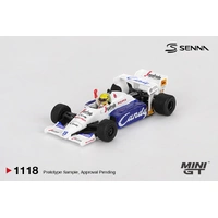 Mini GT 1/64 Toleman TG184 #19 Ayrton Senna 1984 Monaco Grand Prix 2nd Place Blister Packaging Diecast Model Car