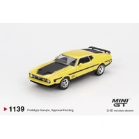 Mini GT 1/64 Ford Mustang Mach1 Grabber Yellow Diecast Model Car