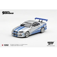 Mini GT 1/64 Nissan Skyline GT-R  C-West 2 Fast 2 Furious Brian O'Conner Blister Packaging Diecast Model Car