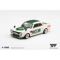 Mini GT 1/64 Nissan Skyline LB-WORKS "HAKOSUKA" White/Green Diecast Model Car