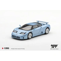 Mini GT 1/64 Bugatti EB110 GT Azzurro Metallizzato Mondial de l'Automobile 1992 Diecast Model Car