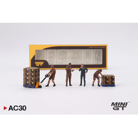 Mini GT 1/64 Figures UPS Driver and Workers Diecast Model Accessory