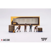 Mini GT 1/64 Figures UPS Driver and Workers Diecast Model Accessory