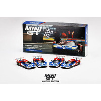 MiniGT 1/64 Ford GT LMGTE PRO - 2016 24 Hrs of Le Mans - Ford Chip Ganassi Team 4 Diecast Cars Set