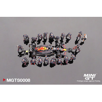 Mini GT 1/64 Figures Oracle Red Bull Racing RB18 #11 Sergio Pérez 2022 Abu Dhabi GP Pit Crew Set Diecast Model Accessory