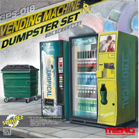 Meng 1/35 Vending Machine & Dumpster Set Plastic Model Kit