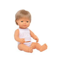 Miniland - Baby Doll - Caucasian Dark Blonde Boy 38cm