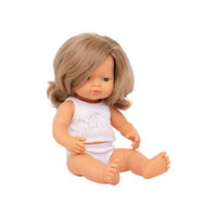 Miniland - Baby Doll - Caucasian Dark Blonde Girl 38cm