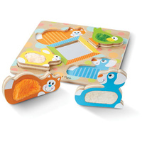 Melissa & Doug - First Play - Touch & Feel Puzzle - Peek-a-Boo Pets