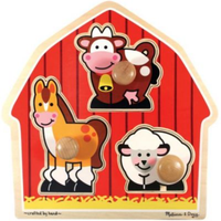 Melissa & Doug Barn Animals Jumbo Knob Puzzle MND2054
