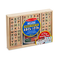 Melissa & Doug - Deluxe Wooden ABC-123 Stamp Set