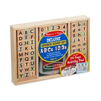 Melissa & Doug - Deluxe Wooden ABC-123 Stamp Set