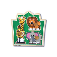 Melissa & Doug Jungle Friends Knob Puzzle 3pc MND3375
