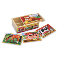 Melissa & Doug Farm Animal Puzzles in a Box MND3793