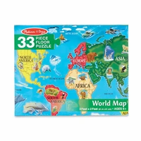 Melissa & Doug World Map Floor Puzzle 33pc