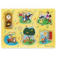 Melissa & Doug Nursery Rhyme Sound Puzzle - Yellow 6pcs
