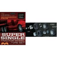 Moebius 1017 1/25 Super Single Tractor Wheel & Tire Set Plastic Model Kit