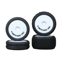 Method RC 1/24 NitraGrip Buggy Tyre Set Mounted on White Wheels, Losi Micro-B