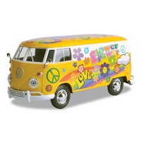 Motormax 1/24 VW Type 2 Flower Power (Yellow (T1) Delivery Van Diecast