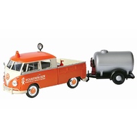 Motormax 1/24 VW Type 2 (T1) Service Pickup w/ Oil Tanker Trailer 79674 Diecast