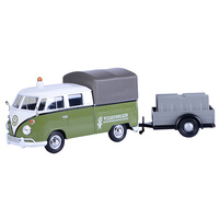 Motormax 1/24 VW Type 2 (T1) Pickup Road Maintenance Trailer Diecast