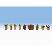 Noch HO Flowers In Flower Pots