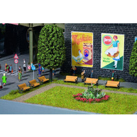 Noch HO Benches 6pce Natural Wood Colour